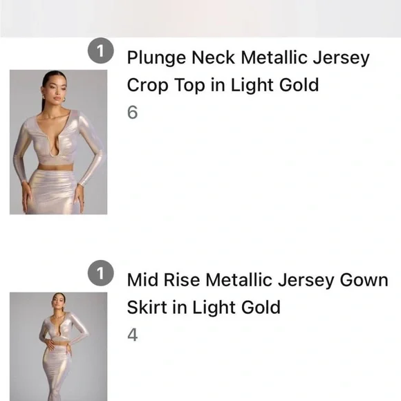 Oh Polly Metallic Cream Pencil Skirt - Picture 3 of 3